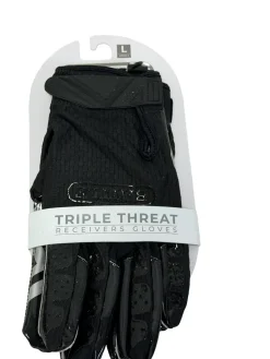 New Battle Sports TRIPLE THREAT Adult Football Receivers Gloves Black LG