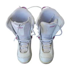 Used 5150 BRIGADE GIRLS SNOWBOARD BOOTS SZ 4 Girls Snowboard Boots White And Neon Pink Junior 04