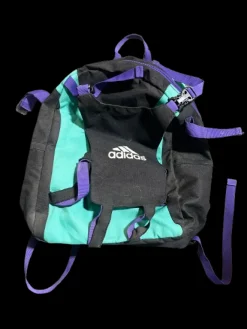 Used Adidas ADIDAS BACKPACK WITH BALL HOLDER Soccer Player Sackpack Purple And Turquoise