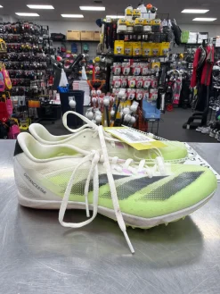 Used Adidas DISTANCESTAR Track & Field Cleats Adult White Senior 4.5