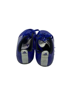 Used Adidas GOLETTO Soccer Cleats White And Royal Blue Junior 01