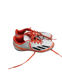 Used Adidas INDOOR/TURF SOCCER CLEAT WHT/BRIGHT RED Soccer Turf Shoes White Junior 05.5