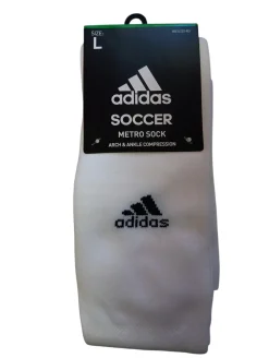Used Adidas METRO Soccer Socks White LG