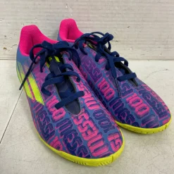 Used Adidas Soccer Indoor Shoes Pink Junior 04