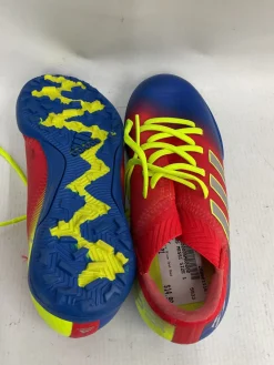Used Adidas Soccer Indoor Shoes Navy Blue And Red Junior 01