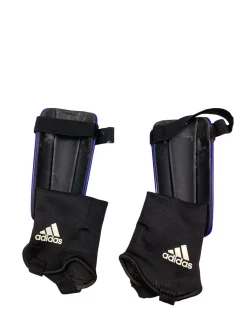 Used Adidas Soccer Shin Guards Junior Black And Royal Blue MD
