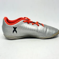 Used Adidas X Soccer Indoor Shoes Silver Youth 12.0