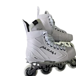 Used Alkali -NEW- CELE ADJUSTABLE 6-8 SKATES Roller Hockey Skates White Adjustable