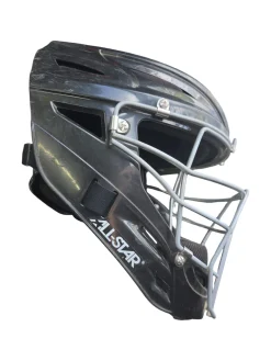 Used All Star CATCHER HELMET 7-7.5 Catchers Helmet w/Mask Black One Size