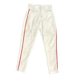 Used Alleson TAPERED BOTTOM W PIPE BB/SB Pant Boys White And Red SM