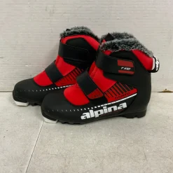 Used Alpina Boys NNN XC Ski Boots Red JR-03