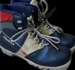 Used Alpina Boys NNN XC Ski Boots Navy Blue YT-10