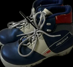 Used Alpina Boys NNN XC Ski Boots Navy Blue YT-10