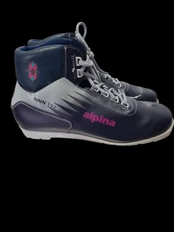 Used Alpina Womens NNN XC Ski Boots Navy Blue M 10 / W 10.5-11