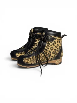 Used American Athletic CHEETAH PRINT SOFTBOOT WomensFigure Skate Brown Senior 10