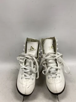 Used American Athletic FIGURE SKATES Girls Figure Skate White Junior 03