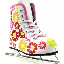 Used American Athletic FLOWER POWER Double Runner Skate White Youth 08.0