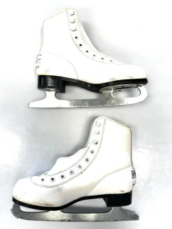 Used AMERICAN FIGURE SKATES Girls Figure Skate White Junior 03