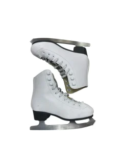 Used AMERICAN TRICOT SKATE Girls Figure Skate White Youth 13.0