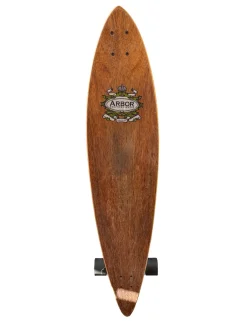 Used Arbor Pin Tail Longboard Brown