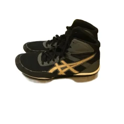 Used Asics 1081A021 Wrestling Shoes Black Senior 8.5