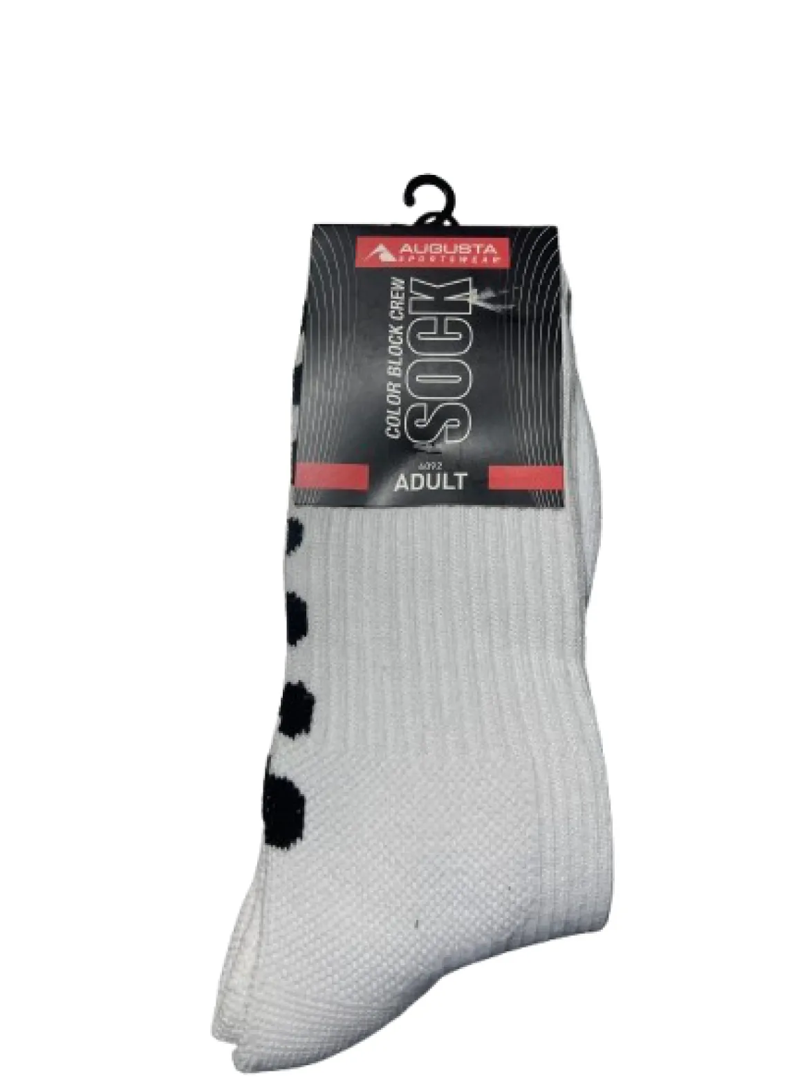 Used Augusta COLOR BLOCK CREW SOCK Athletic White M/L