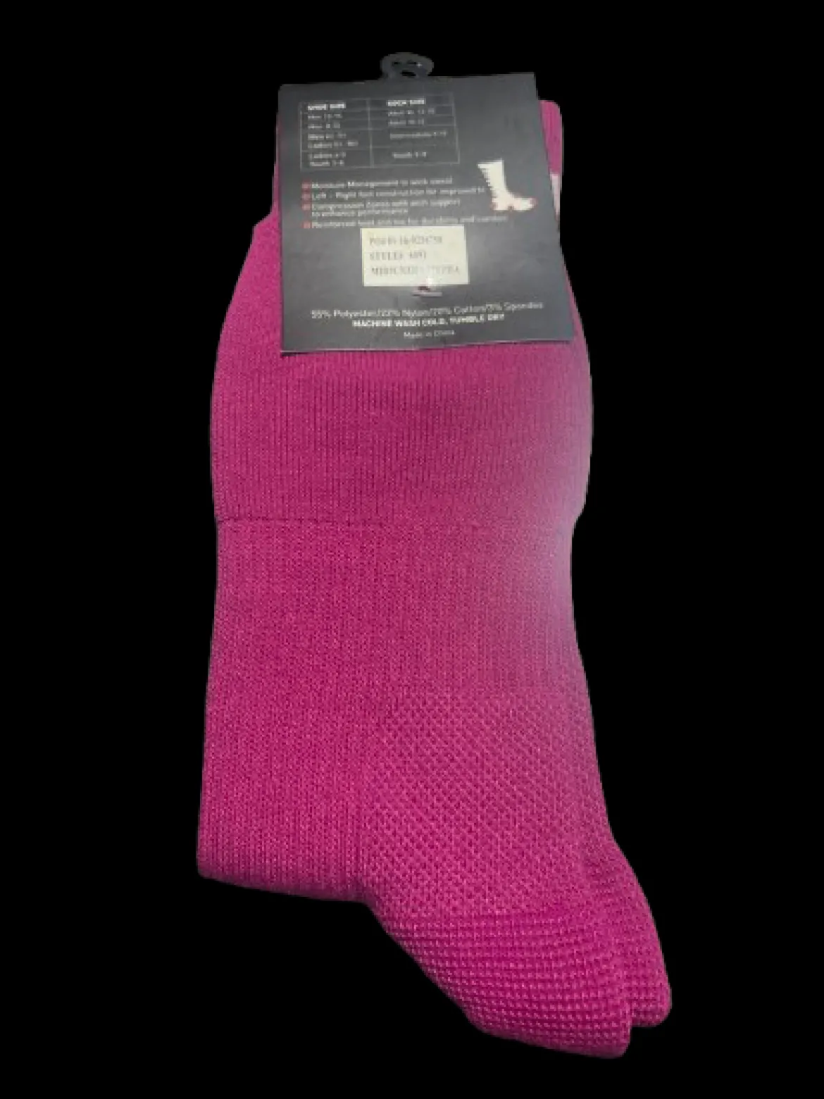 Used Augusta COLOR BLOCK CREW SOCK Athletic Pink M/L