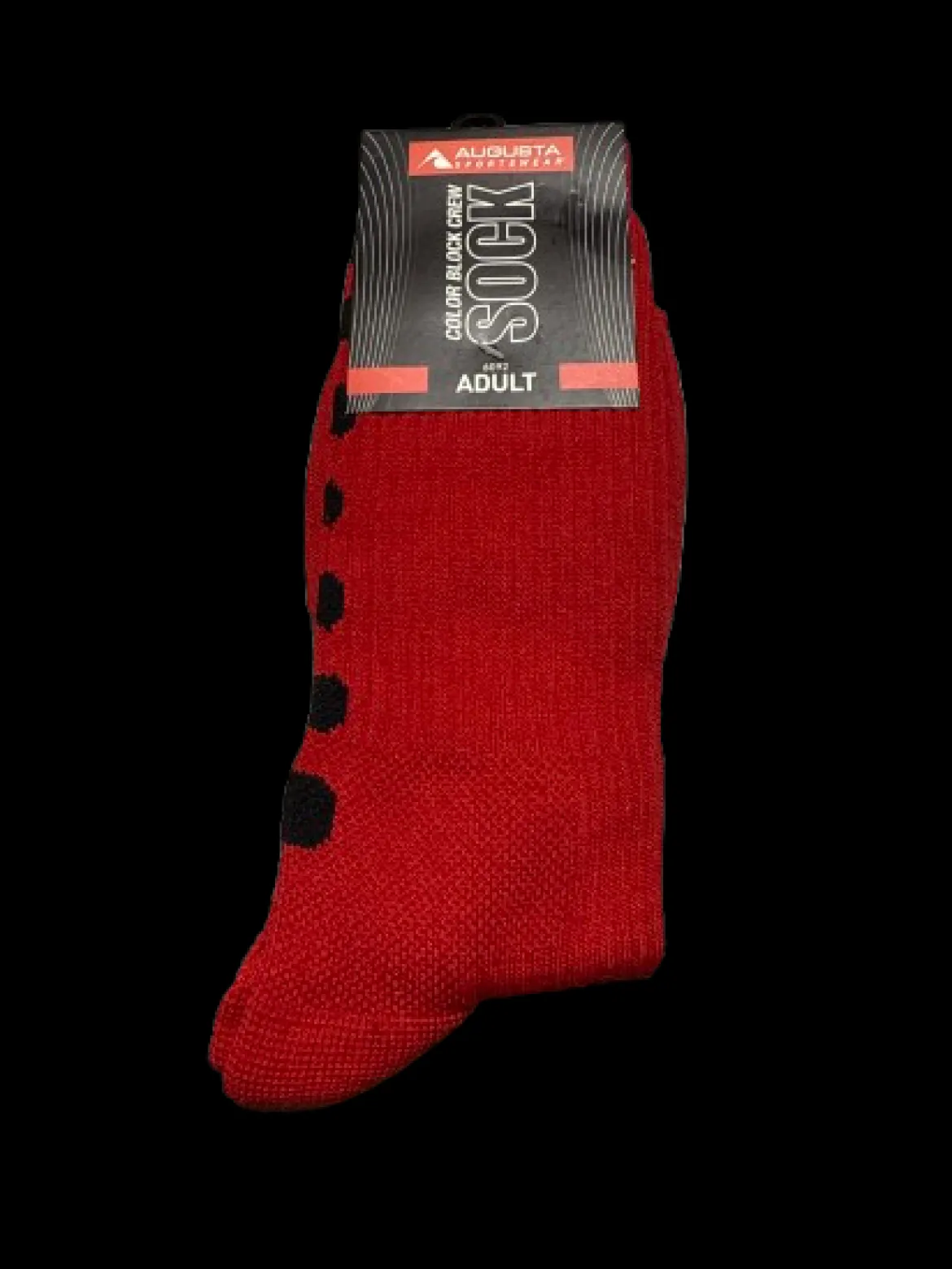 Used Augusta COLOR BLOCK CREW SOCK Athletic Red And Black M/L