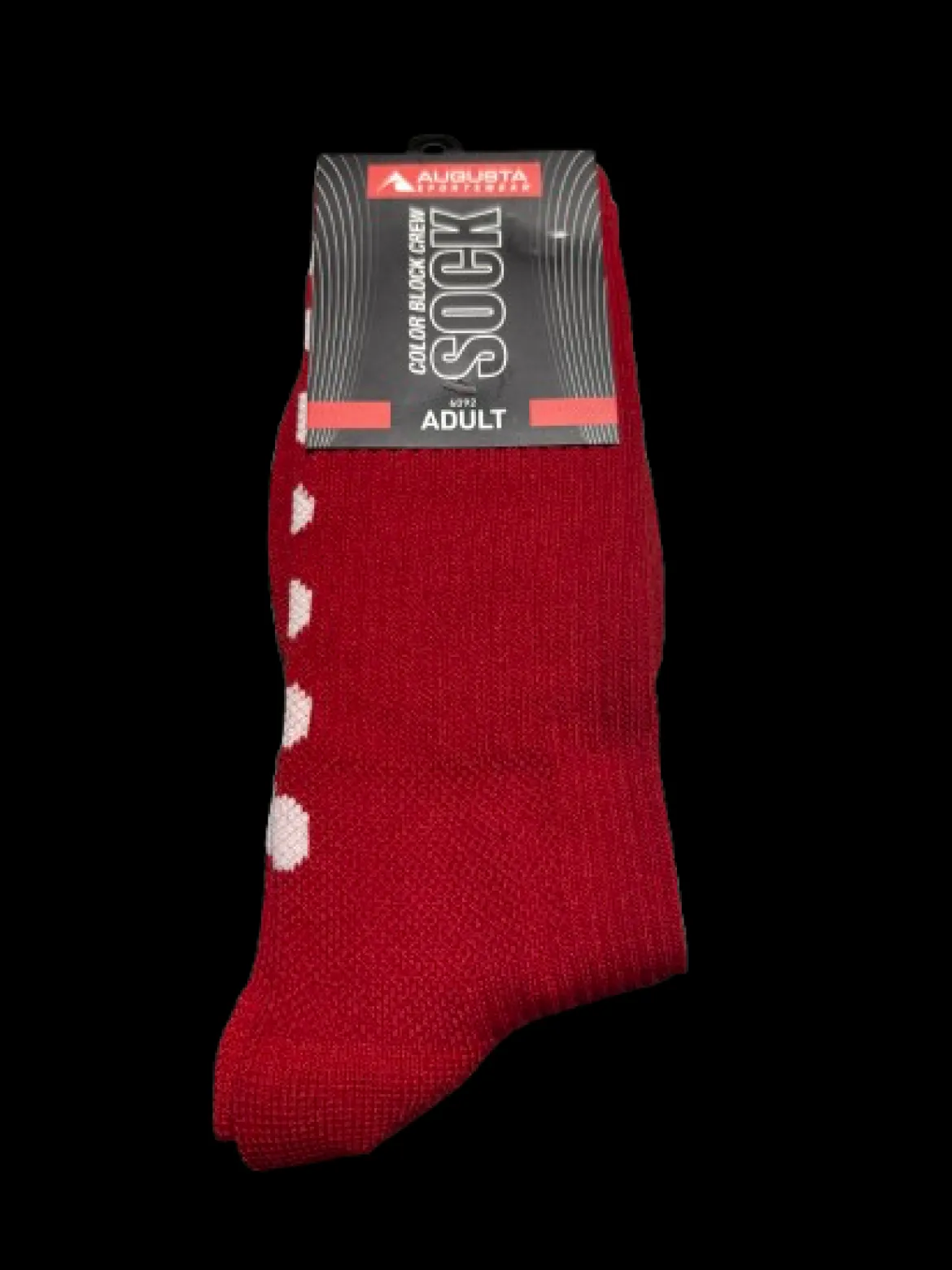 Used Augusta COLOR BLOCK CREW SOCK Athletic Red M/L