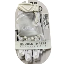 Used Battle Sports DOUBLE THREAT RECIEVER GLOVES FB Gloves White LG
