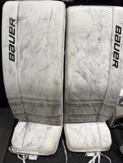 Used Bauer GSX Goalie Leg Pads Junior White LG