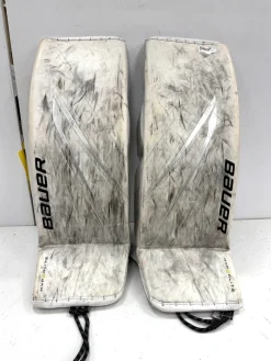Used Bauer HYPERLITE 2 Goalie Leg Pads Senior White 35