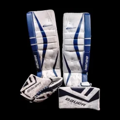 Used Bauer R5000 Goalie Leg Pads Junior Royal Blue 28