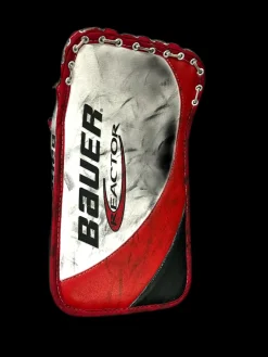 Used Bauer REACTOR Junior Goalie Blocker White/Black/Red