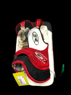 Used Bauer REACTOR Junior Goalie Blocker White/Black/Red