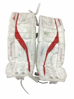 Used Bauer REACTOR R2000 Goalie Leg Pads Youth Red 26"