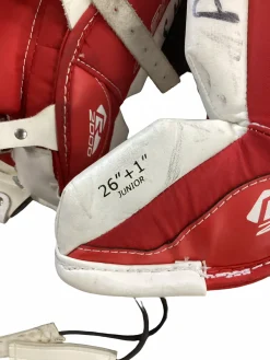 Used Bauer REACTOR R2000 Goalie Leg Pads Youth Red 26