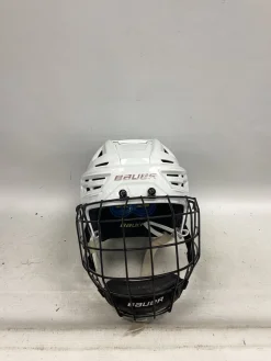 Used Bauer RE-AKT 150 M Helmet Cage Combo White MD