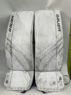 Used Bauer SUPREME 625 Goalie Leg Pads Senior White 29