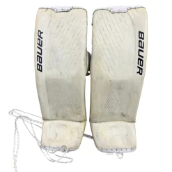 Used Bauer SUPREME ULTRA SONIC Goalie Leg Pads Senior White 35