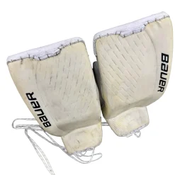 Used Bauer SUPREME ULTRA SONIC Goalie Leg Pads Senior White 35