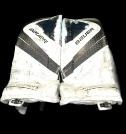 Used Bauer X700 Goalie Leg Pads Junior White And Black 28"