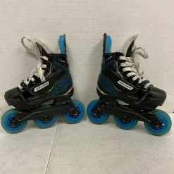 Used Bauer XLP YOUTH 9-13 Roller Hockey Skates Black Adjustable