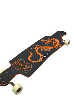 Used BEERCAN BOARDS DRAGON Complete Skateboard Orange Long