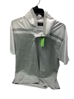 Used Ben Hogan PERFORMANCE DRI-FIT WHT/GRY POLO S.S. Golf Shirt M White XL
