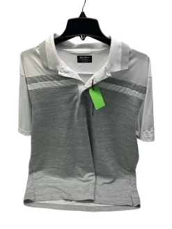 Used Ben Hogan PERFORMANCE DRI-FIT WHT/GRY POLO S.S. Golf Shirt M White XL