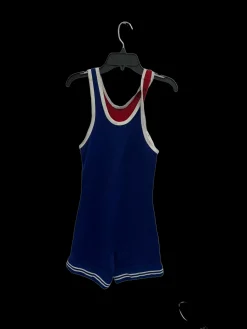 Used Betlin SM Reversible Wrestling Singlet Royal Blue/Red