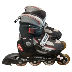 Used Bladerunner ABEC 1 ADJUSTABLE 1-4 Junior Rec Fitness Skates Black Adjustable