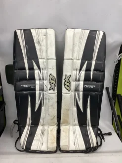 Used Brians G-NETIK PRO Goalie Leg Pads Senior White 33" +2