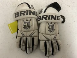 Used Brine LAX GLOVES Lacrosse Gloves Mens White SM